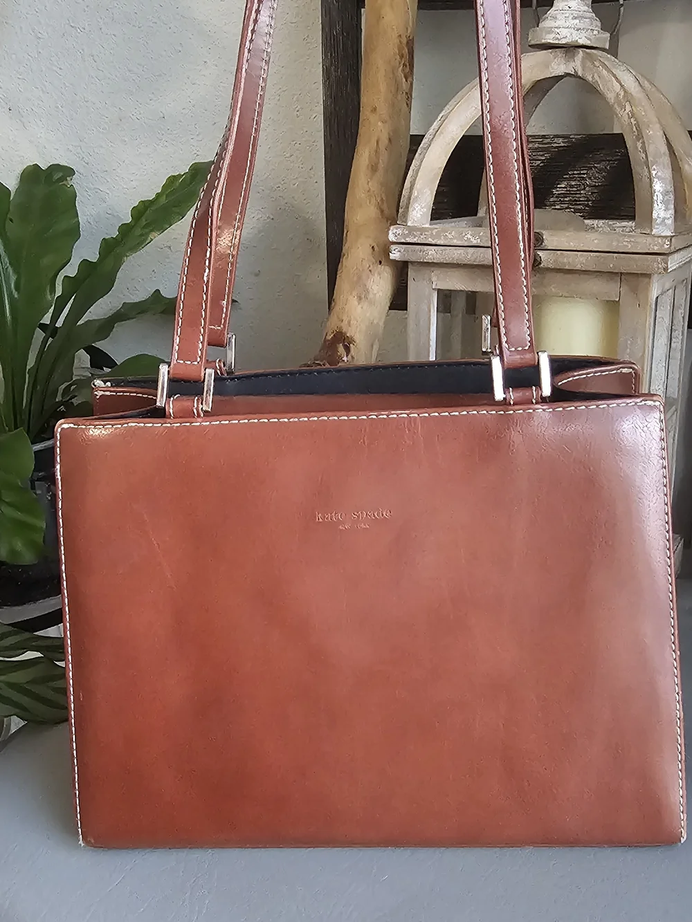 Kate Spade Chestnut Brown Leather Double-Handle Shoulder Bag